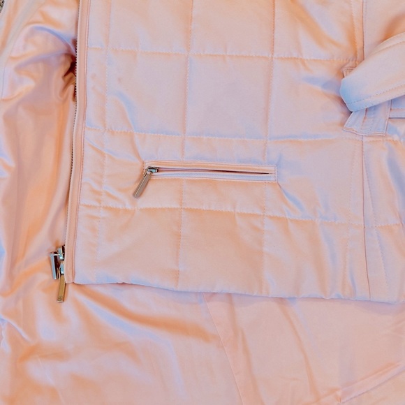 NWT Lauren Ralph Lauren soft baby pink quilted puffer vest with belt. Women’s PL - Picture 8 of 14
